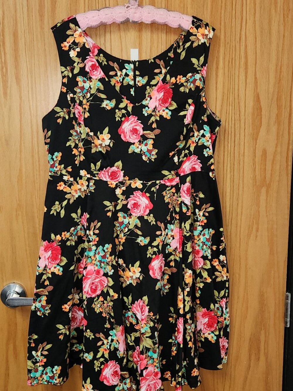 Eva Rose Dress Pink Roses Swing Dress 3X Excellent Condition